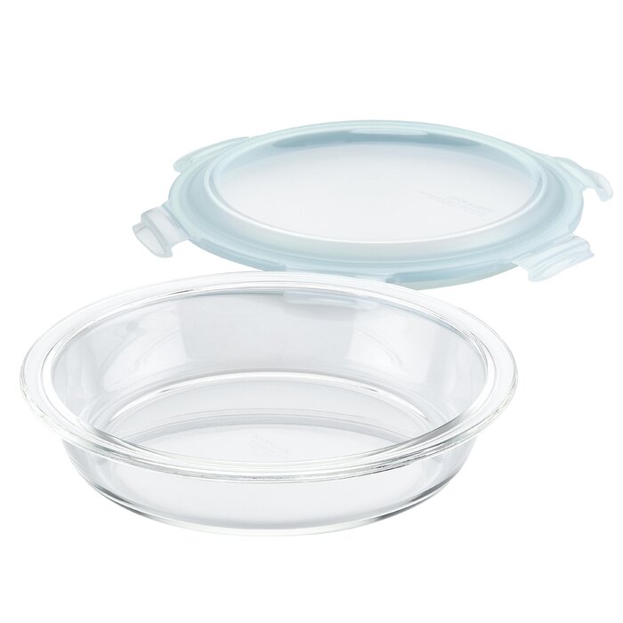 Lock And Lock Locknlock Purely Better Glass Round Pie Baking Dish And Food Container With Lid 95 